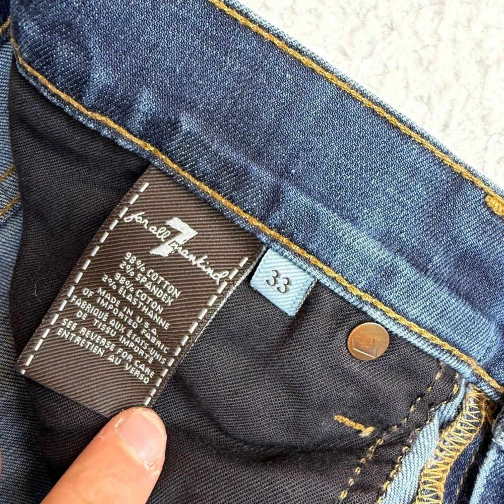 7 For All Mankind Brett Bootcut Jeans Mens 33 (34x29) Blue flare wide leg
